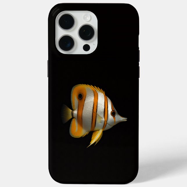 Black 4 Luxe iPhone 15 Pro Max, Reef Butterflyfish Case-Mate iPhone Case (Back)