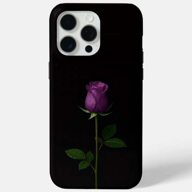 Black 4 Luxe iPhone 15 Pro Max, Royal Violet Rose Case-Mate iPhone Case (Back)