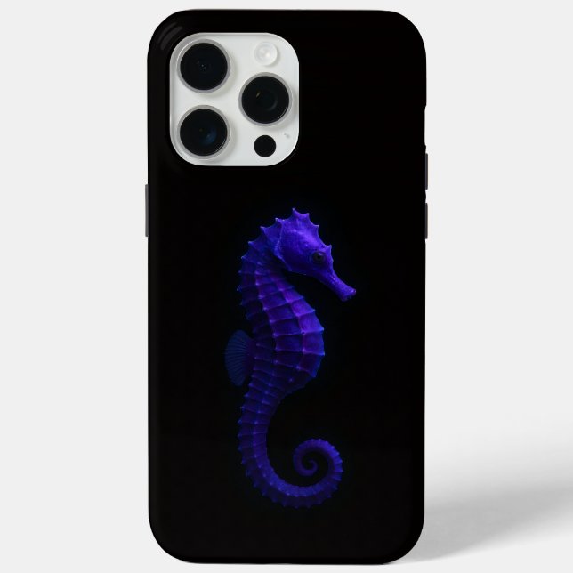Black 4 Luxe iPhone 15 Pro Max, Violet Seahorse Case-Mate iPhone Case (Back)