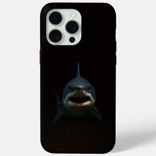Black 4 Luxe iPhone 15 Pro Max, White Shark Case-Mate iPhone Case (Back)