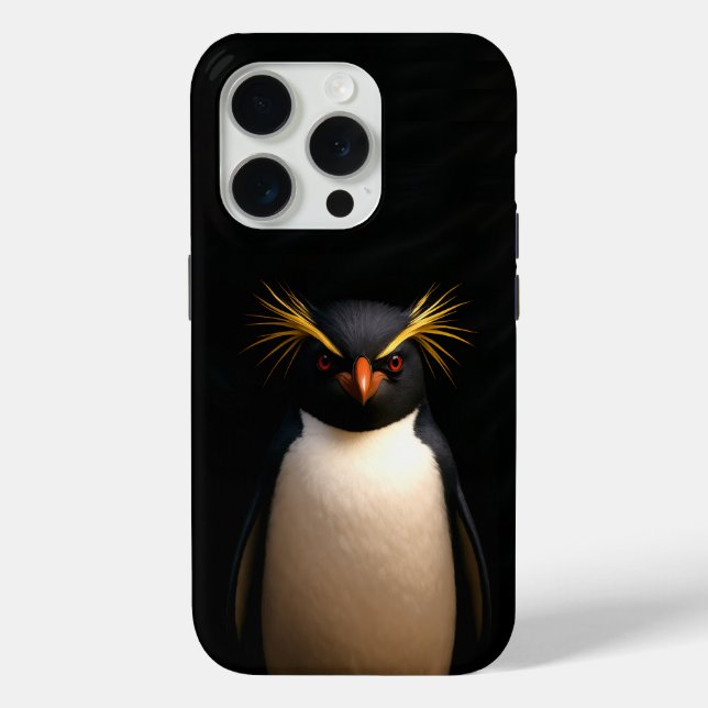 Black 4 Luxe iPhone 15 Pro, Rockhopper Penguin Case-Mate iPhone Case (Back)