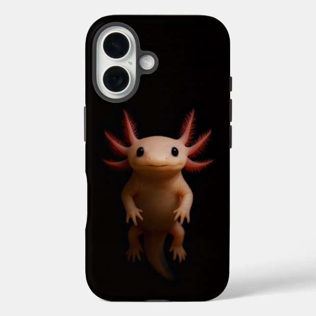 Black 4 Luxe iPhone 16 Case-Mate, Axolotl Case-Mate iPhone Case (Back)