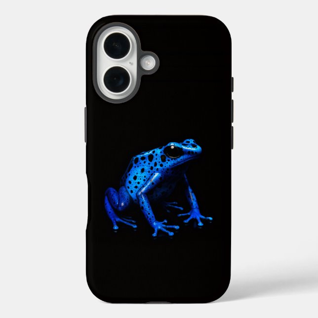 Black 4 Luxe iPhone 16 Case-Mate, Blue Frog Case-Mate iPhone Case (Back)