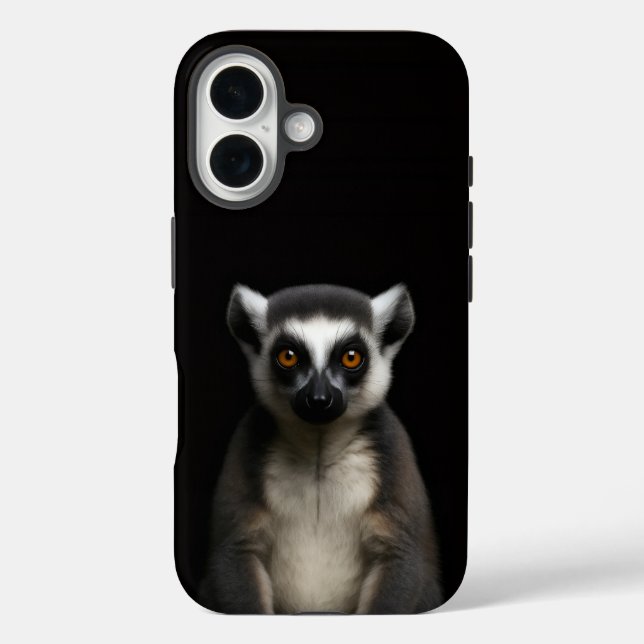 Black 4 Luxe iPhone 16 Mate, Gentle Lemur Case-Mate iPhone Case (Back)