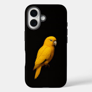 Black 4 Luxe iPhone 16 Mate, Golden Parakeet Case