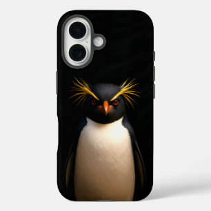 Black 4 Luxe iPhone 16 Mate, Rockhopper Penguin Case