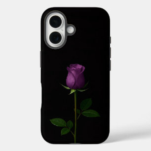Black 4 Luxe iPhone 16 Mate, Royal Violet Rose iPhone 16 Case