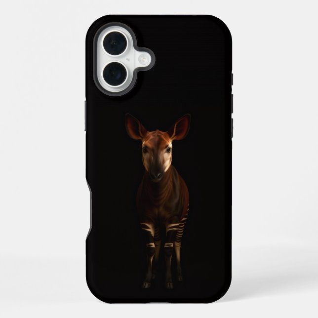 Black 4 Luxe iPhone 16 Plus, Forest Okapi Case (Back)