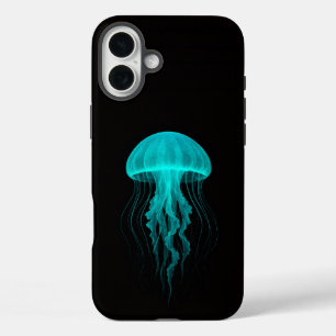 Black 4 Luxe iPhone 16 Plus, Green Jellyfish iPhone 16 Plus Case