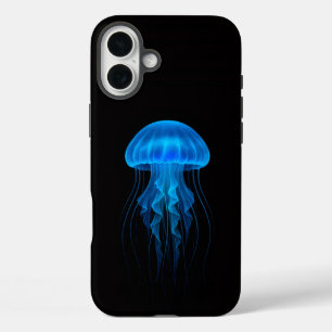 Black 4 Luxe iPhone 16 Plus Mate, Blue Jellyfish iPhone 16 Plus Case