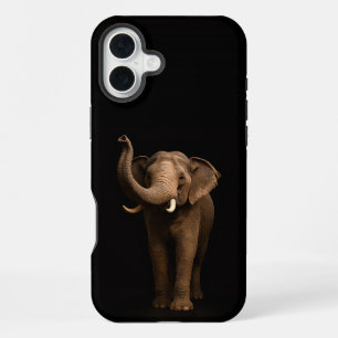 Black 4 Luxe iPhone 16 Plus, Mighty Elephant Plus Case