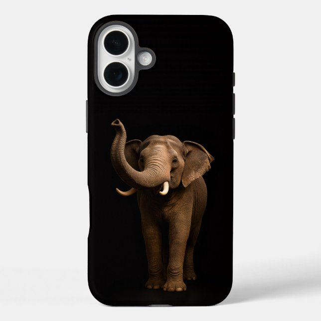Black 4 Luxe iPhone 16 Plus, Mighty Elephant Case-Mate iPhone Case (Back)