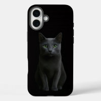 Black 4 Luxe iPhone 16 Plus, Russian Blue Cat