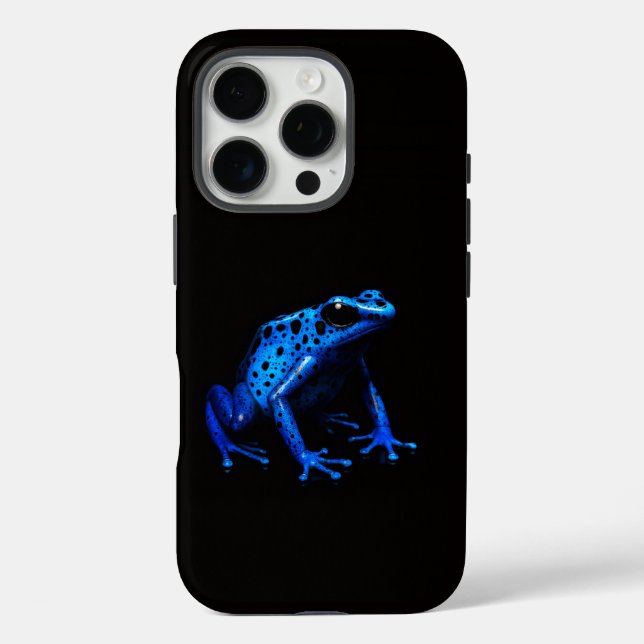 Black 4 Luxe iPhone 16 Pro, Blue Electric Frog Case-Mate iPhone Case (Back)