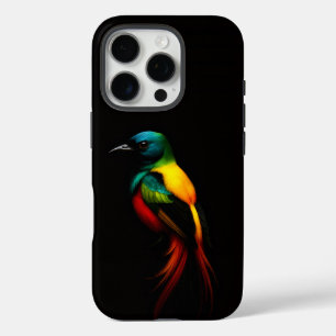 Black 4 Luxe iPhone 16 Pro Case-Mate, Rainbow Bird iPhone 16 Pro Case