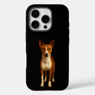 Black 4 Luxe iPhone 16 Pro, Classy Basenji Dog iPhone 16 Pro Case