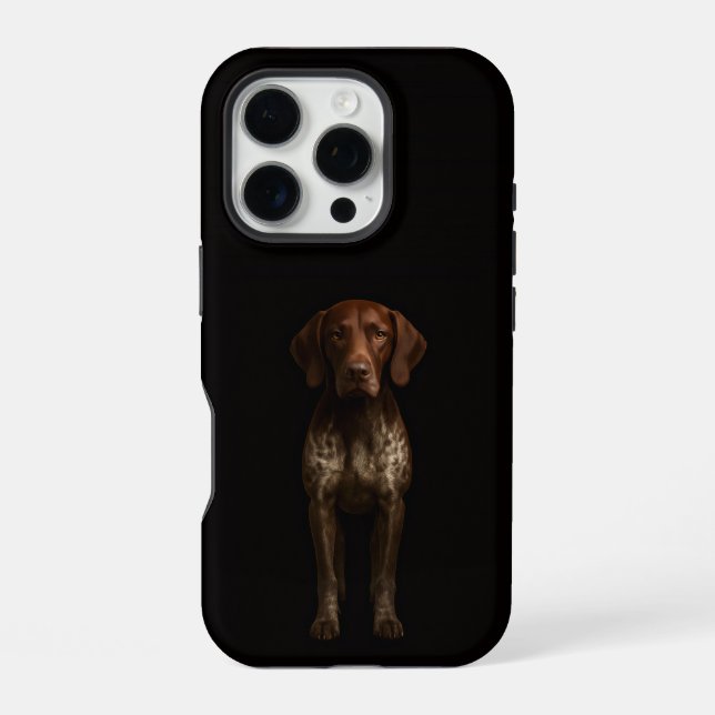 Black 4 Luxe iPhone 16 Pro, German Pointer Dog Case (Back)