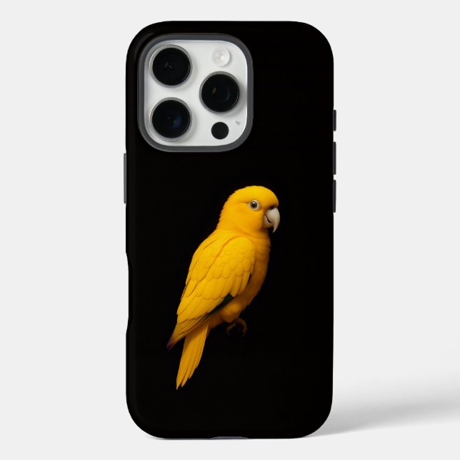 Black 4 Luxe iPhone 16 Pro, Golden Parakeet Case-Mate iPhone Case (Back)