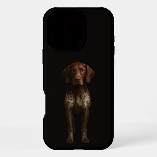 Black 4 Luxe iPhone 16 Pro Max, German Pointer Dog Case (Back)