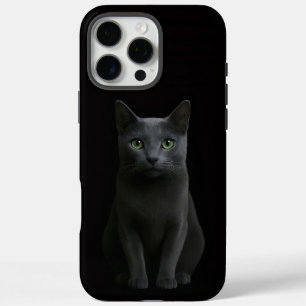 Black 4 Luxe iPhone 16 Pro Max, Russian Blue Cat iPhone 16 Pro Max Case