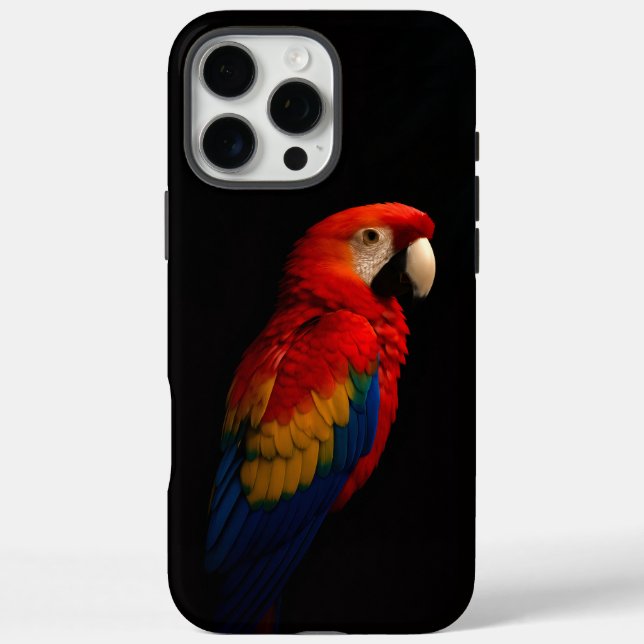 Black 4 Luxe iPhone 16 Pro Max , Scarlet Parrot Case-Mate iPhone Case (Back)