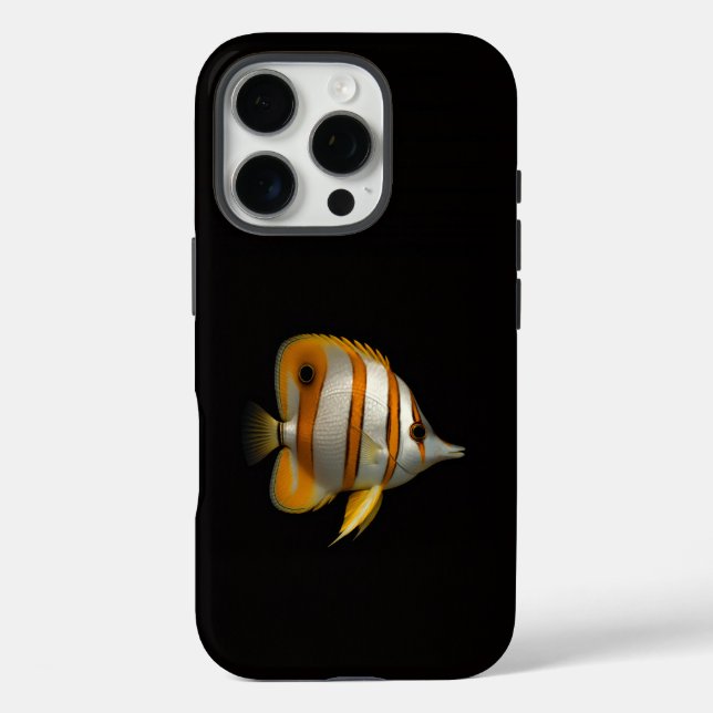 Black 4 Luxe iPhone 16 Pro, Reef Butterflyfish Case-Mate iPhone Case (Back)