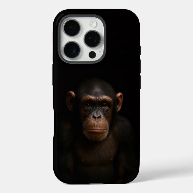 Black 4 Luxe iPhone 16 Pro, Serene Chimpanzee Case-Mate iPhone Case (Back)