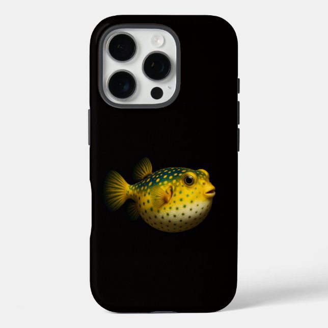 Black 4 Luxe iPhone 16 Pro, Yellow Putterfish Case-Mate iPhone Case (Back)