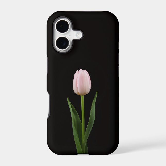 Black 4 Luxe iPhone 17 Mate, Blush Pink Tulip (Back)