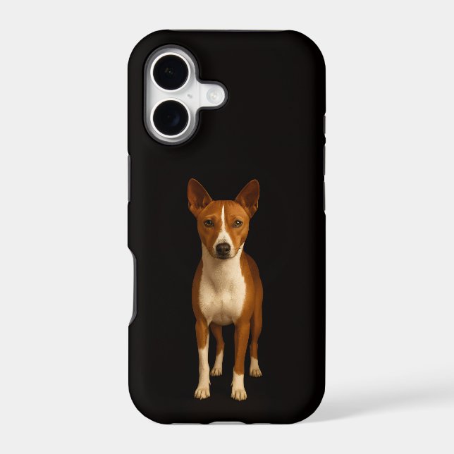 Black 4 Luxe iPhone 17 Mate, Classy Basenji Dog (Back)
