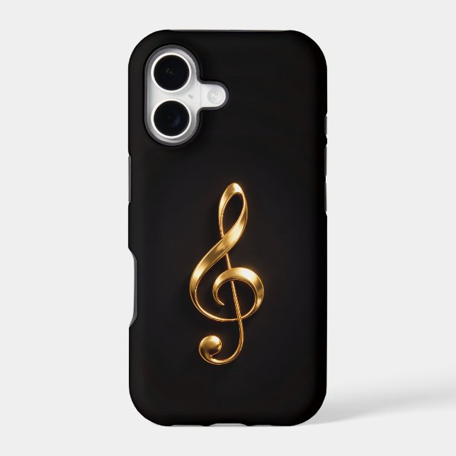 Black 4 Luxe iPhone 17 Mate, Golden Treble Clef (Back)