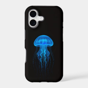 Black 4 Luxe iPhone 17 Mate, Neon Blue Jellyfish
