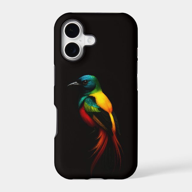 Black 4 Luxe iPhone 17 Mate, Rainbow tropical bird (Back)