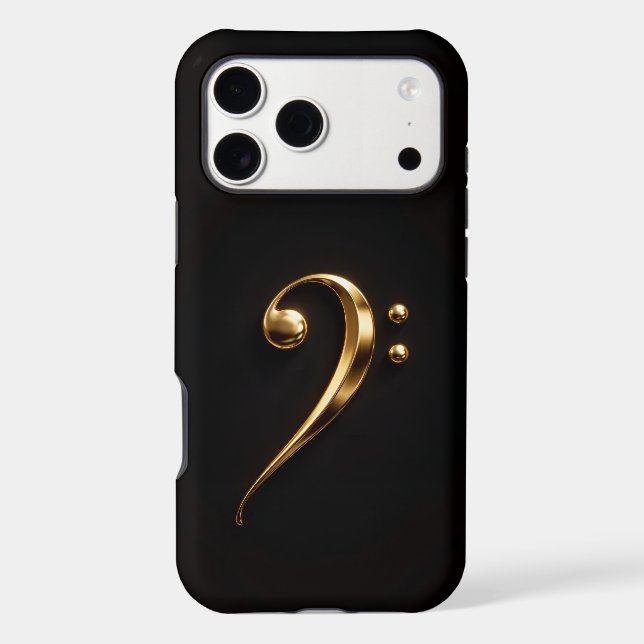 Black 4 Luxe iPhone 17 Pro Max, Golden Bass Clef (Back)