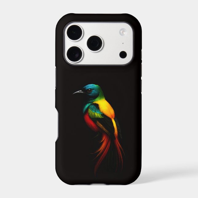 Black 4 Luxe iPhone 17 Pro, Rainbow Tropical Bird (Back)