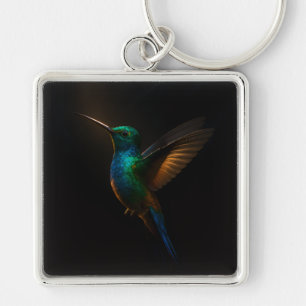 Black 4 Luxe Keychain with Hummingbird flying