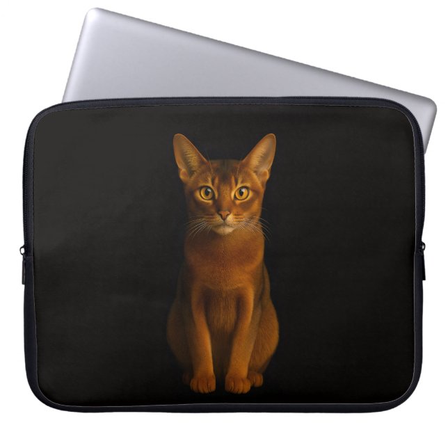 Black 4 Luxe Laptop Sleeve, Abyssinian Beauty Laptop Sleeve (Front)