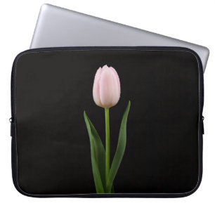 Black 4 Luxe Laptop Sleeve, Blush Pink Tulip Sleeve
