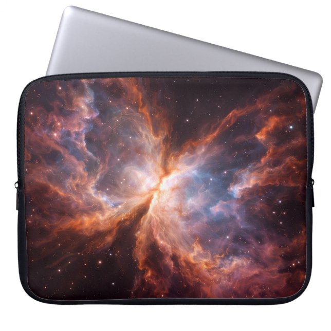 Black 4 Luxe Laptop Sleeve, Butterfly Nebula Laptop Sleeve (Front)