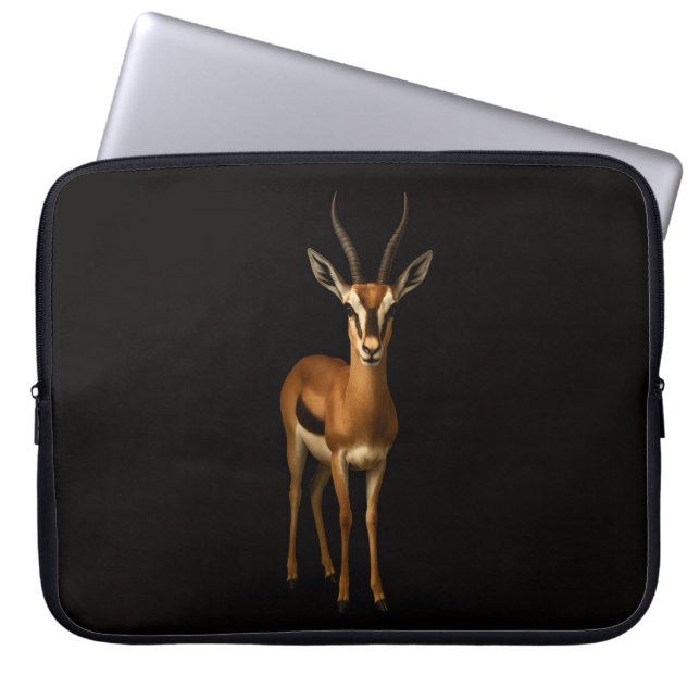 Black 4 Luxe Laptop Sleeve, Elegant Gazella Laptop Sleeve (Front)