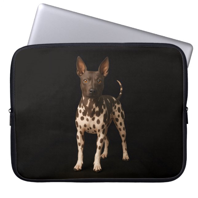 Black 4 Luxe Laptop Sleeve, Hairless Terrier Dog Laptop Sleeve (Front)