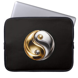 Black 4 Luxe Laptop Sleeve, Harmony Yin Yang Sleeve