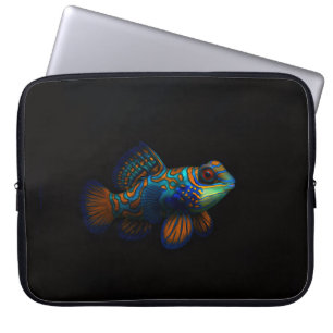 Black 4 Luxe Laptop Sleeve, Mandarin Dragonet Fish Sleeve