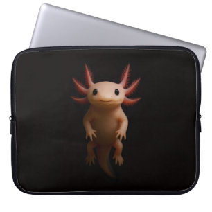 Black 4 Luxe Laptop Sleeve, Mexican Axolotl Sleeve