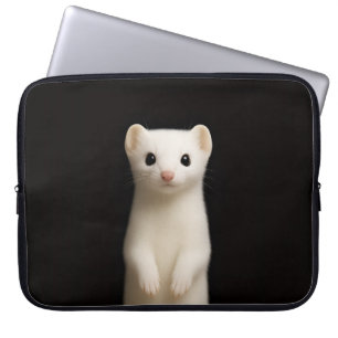 Black 4 Luxe Laptop Sleeve, Stylish Ermine Sleeve