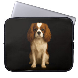 Black 4 Luxe Laptop Sleeve, Sweet Cavalier Spaniel Sleeve