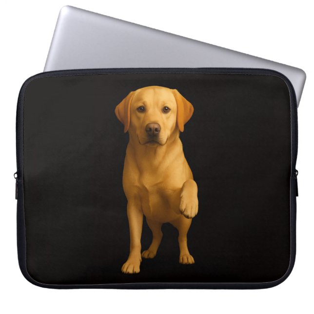 Black 4 Luxe Laptop Sleeve, Tender Labrador Laptop Sleeve (Front)