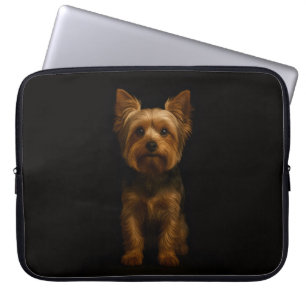 Black 4 Luxe Laptop Sleeve, Yorkshire Terrier Sleeve