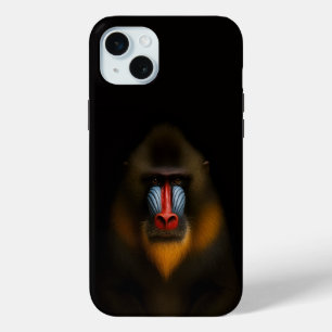 Black 4 Luxe, Mandrill Monkey iPhone 15 Mini Case