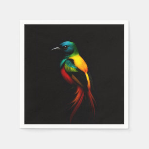 Black 4 Luxe Paper napkins with Rainbow Bird